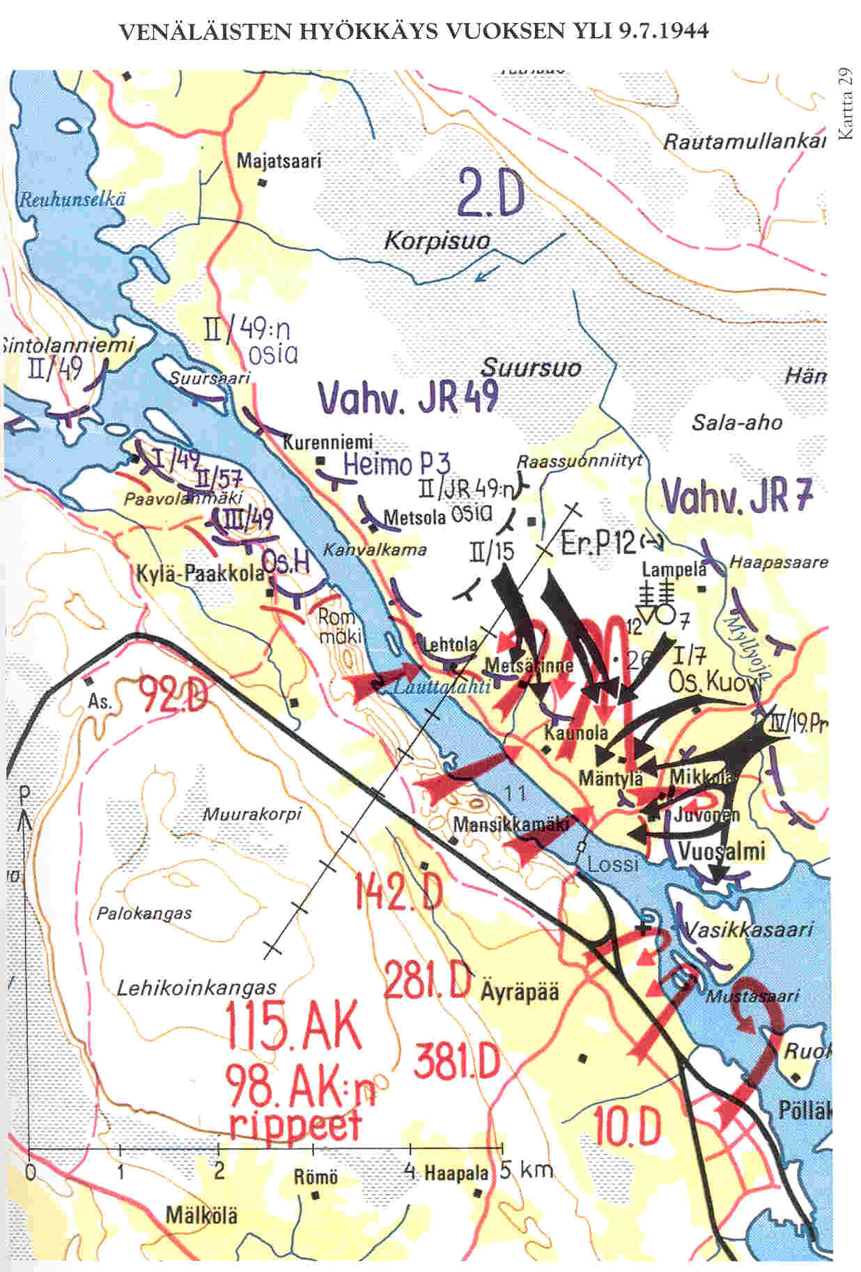 Venäläisten hyökkäys Vuoksen yli 9.7.1944 Venäläisten hyökkäys Vuoksen yli 9.7.1944